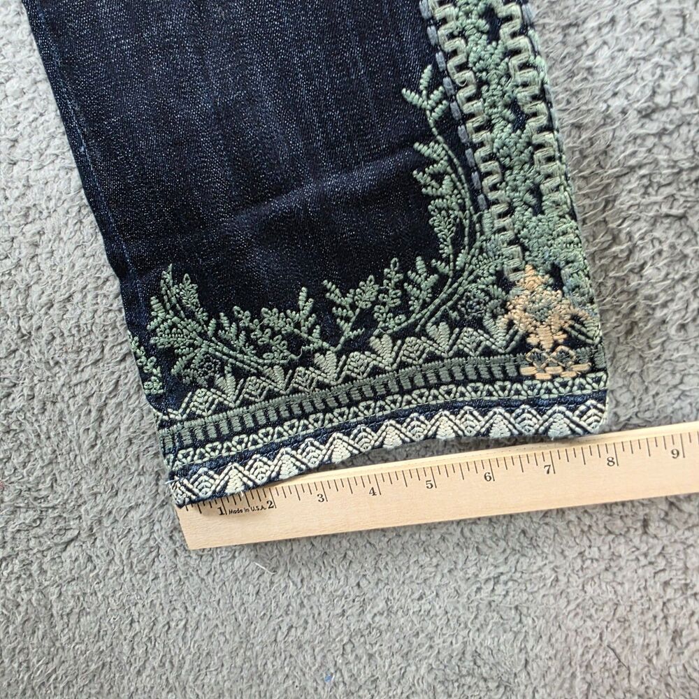 Laurie Felt Classic Boot Cut Classic Denim Floral Embroidered Jeans Size 0 - Picture 16 of 16